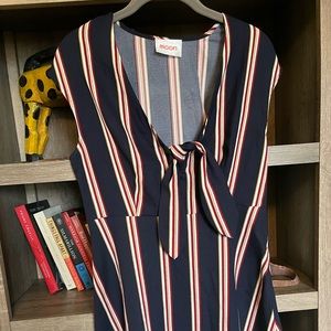 Striped Tie Front Dress